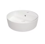 Umywalki - Deante Round Umywalka nablatowa 42 cm z otworem na baterię biały CGR_6U4B - miniaturka - grafika 1
