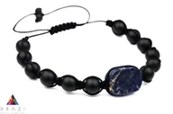 Bransolety męskie - Bransoletka Męska Turmalin Matowy I Sodalit - miniaturka - grafika 1