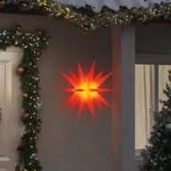 Oświetlenie świąteczne - vidaXL Gwiazda morawska z LED, składana, czerwona, 57 cm - miniaturka - grafika 1