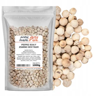 PIEPRZ BIAŁY ZIARNISTY 1kg Aromatyczny naturalny ziarno jakość Kol-Pol - Pieprz - miniaturka - grafika 1