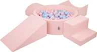 Suche baseny - KiddyMoon KiddyMoon Piankowy plac zabaw PPZP-OK30D-115 z piłeczkami różowy: babyblue-pudrowy róż-perła basen 300/klin L/rampa L/półwałek L/schodek Zabawka plac zabaw - miniaturka - grafika 1