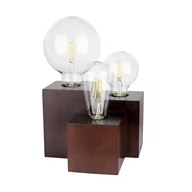 Lampy stojące - Spotlight Stołowa LAMPA rustykalna VINCENT 2276376 biurkowa LAMPKA drewniana stojące kostki cube orzech 2276376 - miniaturka - grafika 1