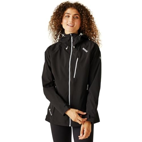 Regatta Damska kurtka Birchdale wodoodporna Shell, czarna (biała), 3XL