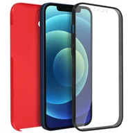 Etui i futerały do telefonów - Etui 360° do iPhone'a 12 Mini Elastyczny przód i sztywny tył — czerwone - miniaturka - grafika 1