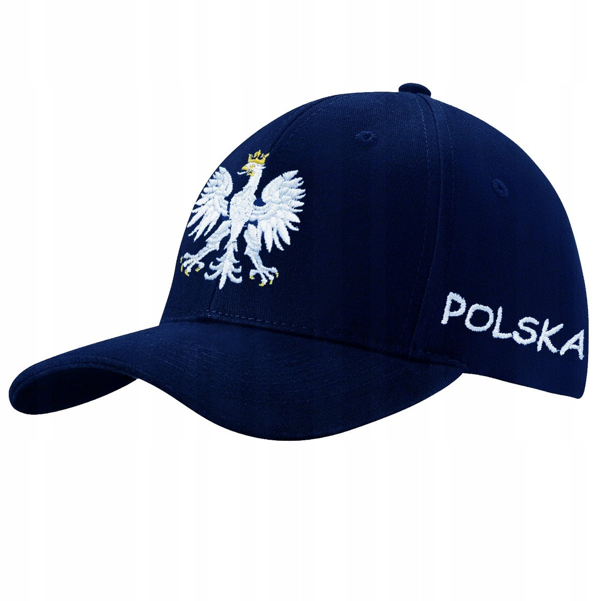 CZAPKA Z DASZKIEM BAWEŁNIANA GRANATOWA HAFT POLSKA ORZEŁ BIAŁY DLA KIBICA