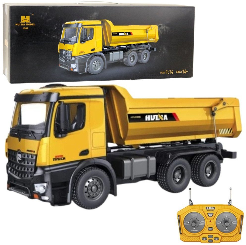 Wywrotka Zdalnie Sterowana RC Huina Światła Dźwięki Żółta 1:14