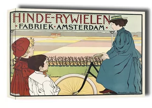 Hinde-Rijwielen Fabriek Amsterdam, Johann Georg van Caspel - obraz na płótnie Wymiar do wyboru: 30x20 cm - Obrazy i zdjęcia na płótnie - miniaturka - grafika 1