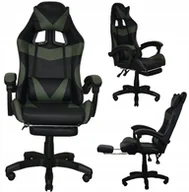 Fotele gamingowe - Fotel Gamingowy Obrotowy Czarny Daming Podnóżek - miniaturka - grafika 1