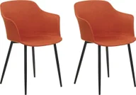 Krzesła - Beliani Zestaw 2 krzeseł do jadalni pomarańczowy ELIM - miniaturka - grafika 1