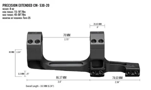 Montaż Vortex Precision Extended 30 mm 20 MOA - Amunicja i osprzęt ASG - miniaturka - grafika 3