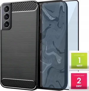 Hello Case ETUI DO SAMSUNG GALAXY S21 PANCERNE KARBON CASE CZARNE OBUDOWA SZKŁO - Etui i futerały do telefonów - miniaturka - grafika 1