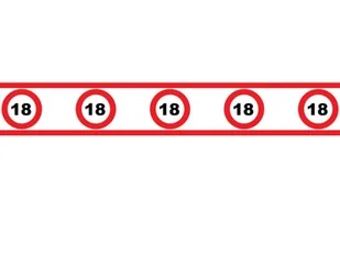 Baner Znak zakazu 18tka - 610 cm - 1 szt. - Dekoracje sali - miniaturka - grafika 1