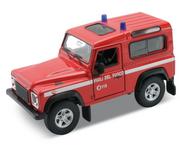 Samochody i pojazdy dla dzieci - Welly 1:34 Land Rover Defender włoska straż -czerwony - miniaturka - grafika 1