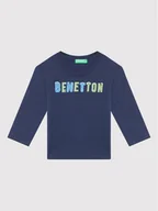 Bluzy dla chłopców - Benetton United Colors Of Bluzka 3ATNC15F2 Granatowy Regular Fit - miniaturka - grafika 1