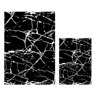 Zestaw 2 czarno-białych dywaników łazienkowych Mila Home Marble - Dywaniki łazienkowe - miniaturka - grafika 1