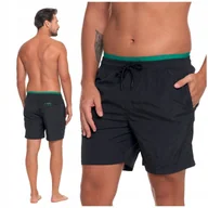 Kąpielówki męskie - KĄPIELÓWKI SPODENKI KĄPIELOWE SZORTY MĘSKIE Z KIESZENIAMI CZARNE MORAJ XXL - miniaturka - grafika 1