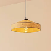Lampy sufitowe - Lampa wisząca Haldor Lindby, możliwość ściemniania, kremowy / amber, salon / jadalnia, tkanina / materiał / jedwab, skandynawski - miniaturka - grafika 1