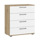 Komody - Komoda FLEX KM-1 dąb artisan/biały z czterema szufladami - miniaturka - grafika 1