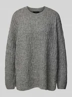 Swetry damskie - Sweter z dzianiny o kroju comfort fit z fakturowaną dzianiną model ‘ELYA’ - miniaturka - grafika 1