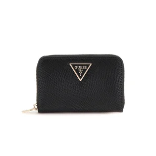 Damski Portfel GUESS LAUREL SLG MEDIUM ZIP AROUND SWZG8500400-BLA – Czarny - Portfele - miniaturka - grafika 1