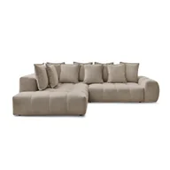 Narożniki - Szarobrązowy rozkładany/ze schowkiem narożnik z tkaniny szenilowej (lewostronny/w kształcie litery L) Everest – Bobochic Paris - miniaturka - grafika 1