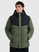 Kurtki męskie - 4F Kurtka puchowa z wypełnieniem syntetycznym męska - zielone M - miniaturka - grafika 1