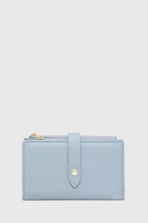 Portfele - Answear Lab portfel skórzany damski kolor niebieski - grafika 1