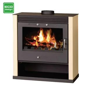 Piec piecyk kominek na drewno 13kW z płaszczem wodnym (kolor: kość słoniowa) - spełnia anty-smogowy EkoProjekt 48282273 - Piece wolnostojące - miniaturka - grafika 3