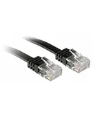 Kable - Lindy 47525 Kabel sieciowy (skrętka) RJ45 Cat.6 U/UTP, płaski, Czarny - 10m - miniaturka - grafika 1