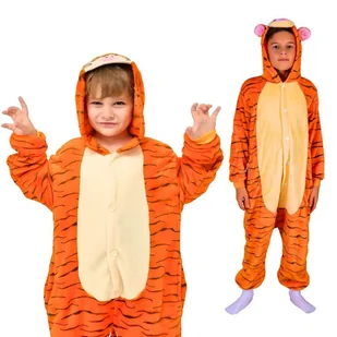 Piżama Onesie Kigurumi Kostium Przebranie Tygrysek Dzieci 105-115cm - Stroje karnawałowe - miniaturka - grafika 1
