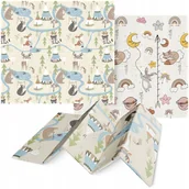 Maty edukacyjne - MATA EDUKACYJNA DLA DZIECI PIANKOWA DWUSTRONNA SKŁADANA XPE 200 x 180cm - miniaturka - grafika 1