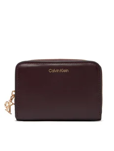 Calvin Klein Mały Portfel Damski Ck Medium Flap Zip Around LV04F1075G Brązowy - Portfele - miniaturka - grafika 1