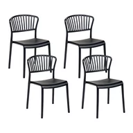 Krzesła - Zestaw 4 krzeseł do jadalni czarny GELA - miniaturka - grafika 1
