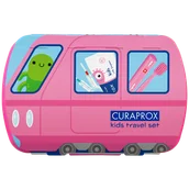 Szczoteczki do zębów dla dzieci - Curaprox Kids, zestaw podróżny, różowy - miniaturka - grafika 1