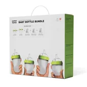 Butelki dla niemowląt - COMOTOMO - 4 Antykolkowe butelki silikonowe MOM'S BREAST Green BUNDLE - miniaturka - grafika 1