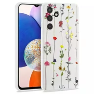 Etui i futerały do telefonów - Etui TECH-PROTECT Mood do Samsung Galaxy A14 5G Biały Kwiatuszki - miniaturka - grafika 1