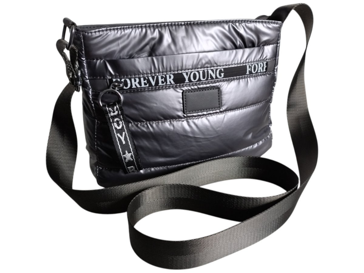 Torebka Damska, Miejska Mała Pikowana Listonoszka Na Ramię, Kolor Szary