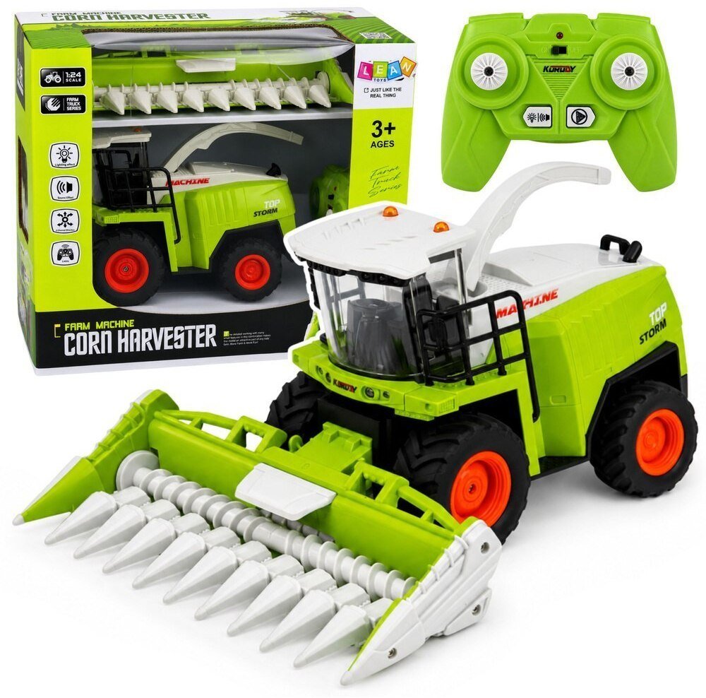 LeanToys Kombajn z hederem do kukurydzy zdalnie sterowany RC światła dźwięki 1:24 29716
