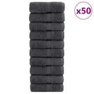 Ręczniki - vidaXL Ręczniki dla gości, premium 50 szt., antracyt, 30x50 cm bawełna - miniaturka - grafika 1