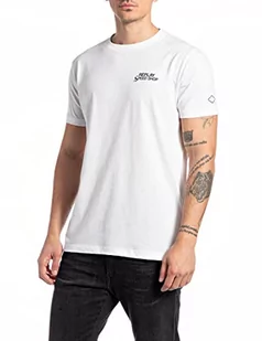 Replay Męski T-shirt M6347, biały, S - Koszulki męskie - miniaturka - grafika 1