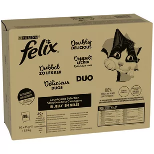 Megapakiet Felix (So gut wie es aussieht), 80 x 85 g - Podwójnie pyszny wybór ze wsi - Mokra karma dla kotów Megapakiet Felix (So gut wie es aussieht), 80 x 85 g - Podwójnie pyszny wybór ze wsi - Mokra karma dla kotów - miniaturka - grafika 1