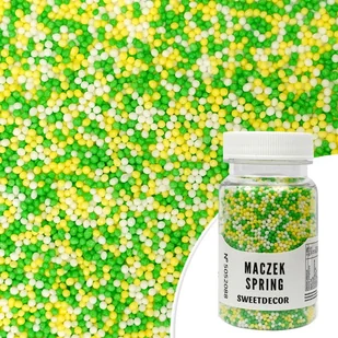 Posypka cukrowa MACZEK SPRING zielony, żółty, biały mix Sweet Decor, 75 g - Dodatki do ciast w proszku - miniaturka - grafika 1