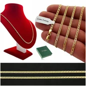 Naszyjniki męskie - PIEKNY ZŁOTY ŁAŃCUSZEK ROMBO 925/585 POZŁACANY 50cm/3mm SOLIDNY I WTRZYMAŁY - Golden Celebrity - miniaturka - grafika 1