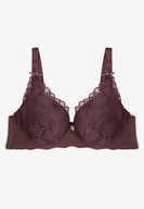 Biustonosze - Ciemnofioletowy Biustonosz z Koronką na Regulowanych Ramiączkach Izabetia - Born2be - miniaturka - grafika 1