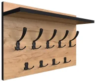 Meble do przedpokoju - Wieszak Ścienny Czarny Z Półką Na Ubrania Dąb Craft + P0-F94 - miniaturka - grafika 1