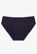 Majtki damskie - Granatowe Gładkie Majtki Figi z Bawełny Venessila - miniaturka - grafika 1