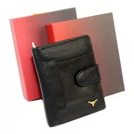 Portfele - Portfel Męski Skórzany ANDREAS Skóra Licowa Mały Pionowy Z Zapięciem CZARNY RFID HK 5131B ML 9,5 x 11,5 x 2,5 [cm] - miniaturka - grafika 1