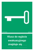 Systemy ekspozycyjne i znaki informacyjne - AB001 KLUCZ DO WYJŚCIA EWAKUACYJNEGO ZNAJDUJE SIĘ…, FS - FOLIA SAMOPRZYLEPNA FOTOLUMINESCENCYJNA; (150X222MM) - miniaturka - grafika 1