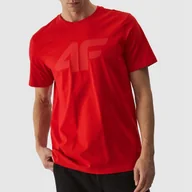 Koszulki męskie - Koszulka Męska 4F Sportowy T-shirt Czerwony Regular 4FWMM00TTSHM1844 XXL - miniaturka - grafika 1