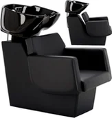 Myjki fryzjerskie - Myjnia myjka fryzjerska barberska Chloe Black do salonu fryzjerskiego barberskiego ruchoma misa ceramiczna armatura bateria słuchawka - miniaturka - grafika 1